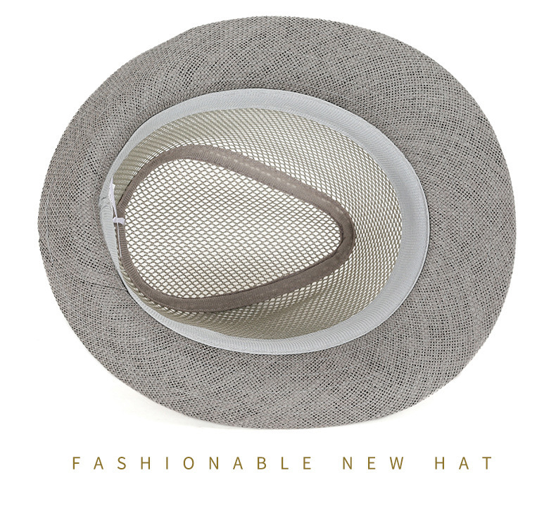 2100g Weight Fedora Hat Hats Type Casual, Outdoor Occasion Polyester Material Solid Color Pattern Summer Season Men's Gender Simple Style Style Crimping Rim Men's Simple Style Solid Color Crimping Fedora Hat 13