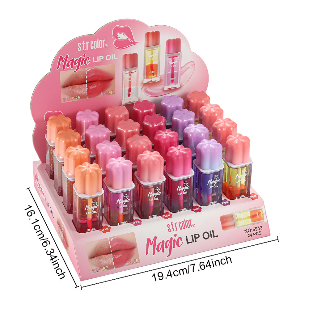 s.f.r color comercio exterior especializado en nuevos productos de hidratación humectante de los labios ligeros para eliminar la piel muerta de doble capa de aceite labial de cambio de color image 5
