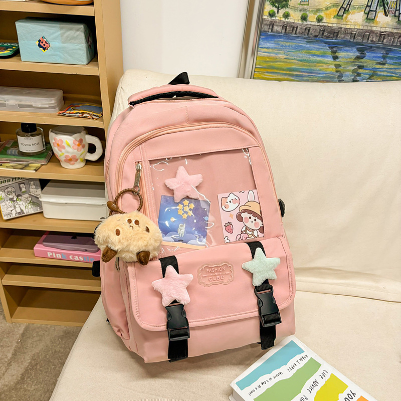 Nueva versión coreana de la pequeña mochila fresca de nailon de gran capacidad para estudiantes de secundaria y preparatoria Mochila japonesa de alto valor
