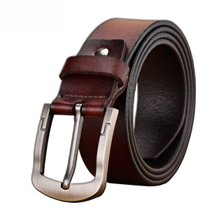 Produttori popolari all'ingrosso cintura da uomo in pelle di vacchetta con fibbia ad ardiglione a due strati cintura da uomo retrò versatile da lavoro_voghion.com
