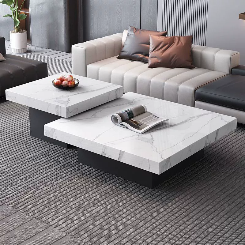 Журнальный столик в стиле лёгкой роскоши, итальянский, из сланца, для гостиной, домашний, высококачественный, новый 2025 года, для маленькой квартиры, простой квадратный.