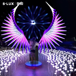 Outdoor Waterproof Angel Wings Modeling Shopping Mall Square Scenic Spot Internet Celebrity Pin-in Lighting Festival Interactive Landscape Lights