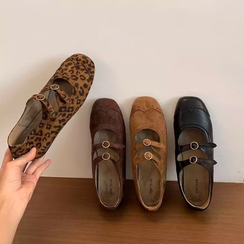 内增高复古棕色圆头玛丽珍小皮鞋秋季女鞋配裙子浅口单鞋芭蕾舞鞋|undefined