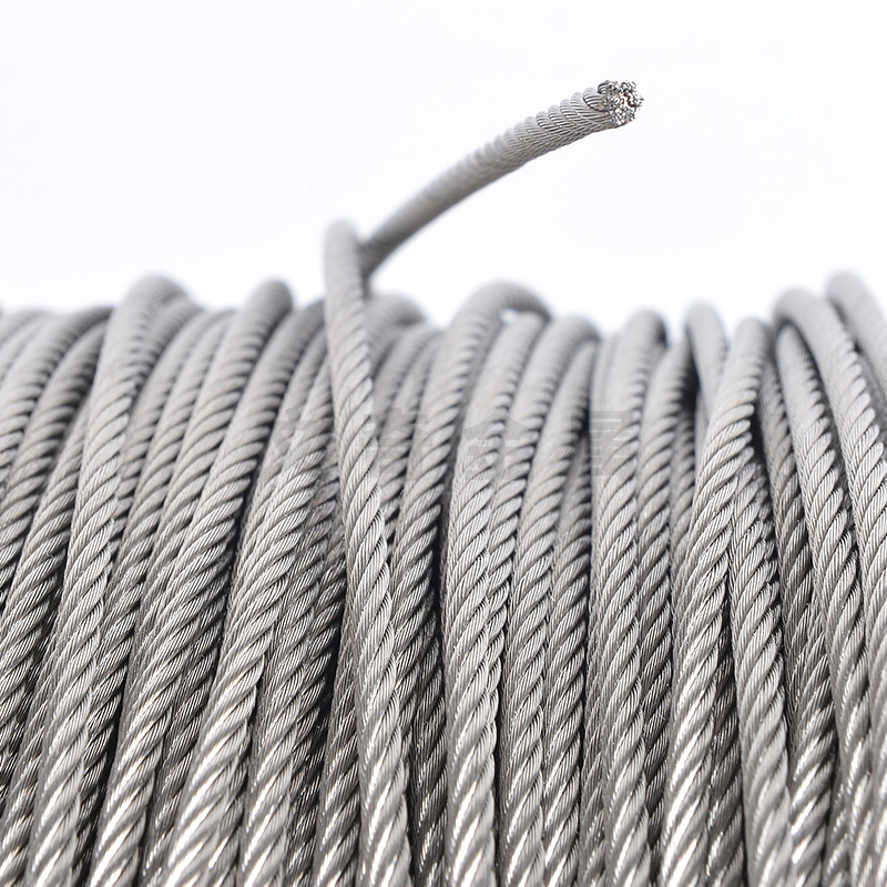 304 cuerda de acero inoxidable de elevación de baranda flexible cuerda de alambre de acero cuerdas de alambre de acero de poliestireno