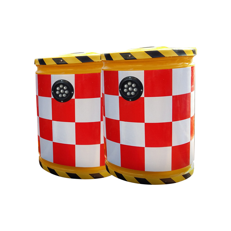 广东粤盾 滚塑吹塑防撞桶 高速玻璃钢太阳能反光桶 路障隔离墩桶