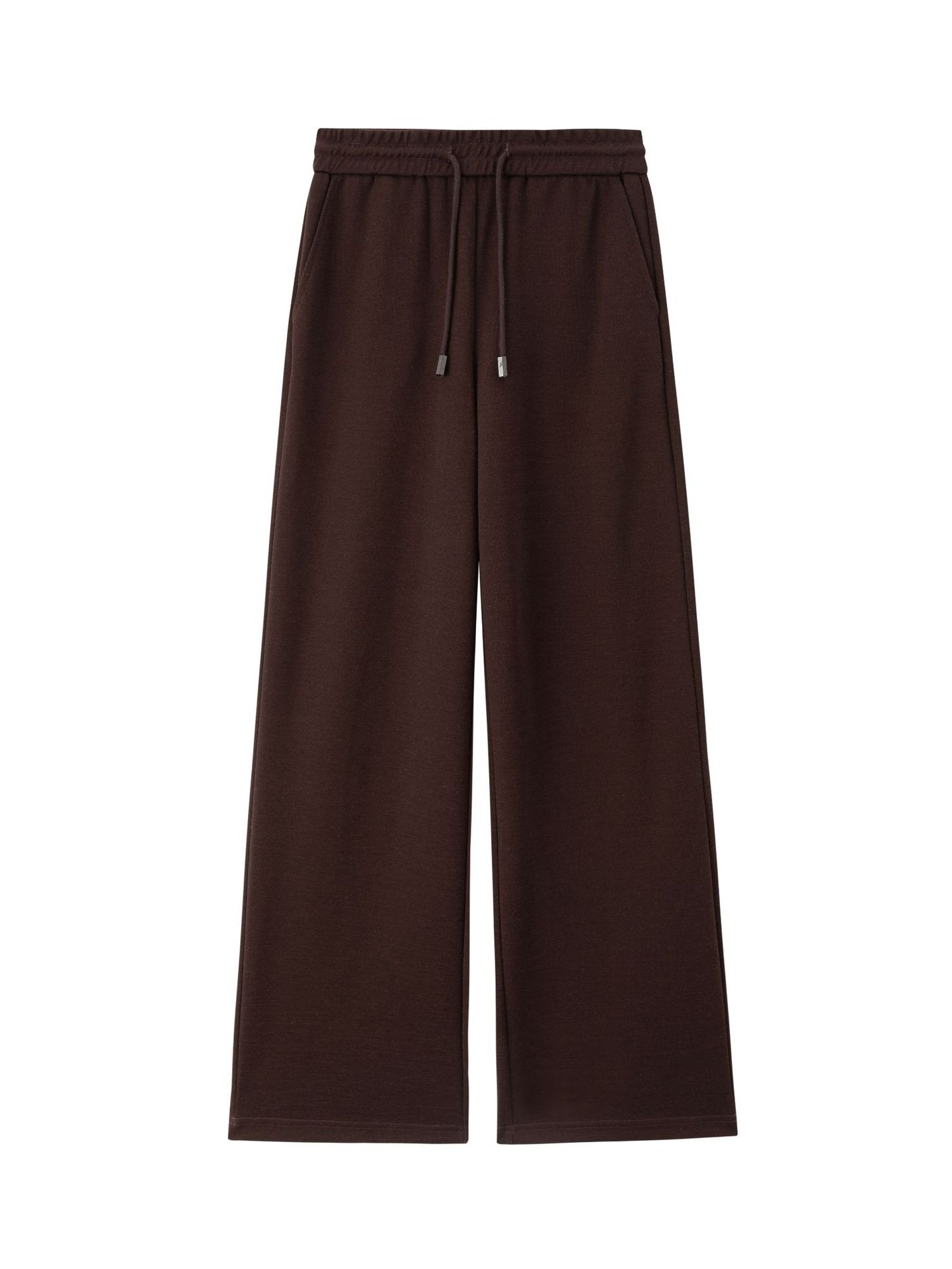2026 Autumn/Winter Wool Pants Casual Drawstring Versatile Knitted Lazy Style Women's Pants Machine Washable Full Wool Straight Pants