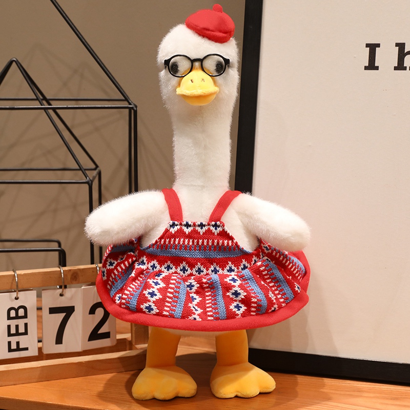 Bebé pato muñeca feliz pato muñeca cóncava modelado pato amarillo juguete de peluche regalo de cumpleaños para chicas