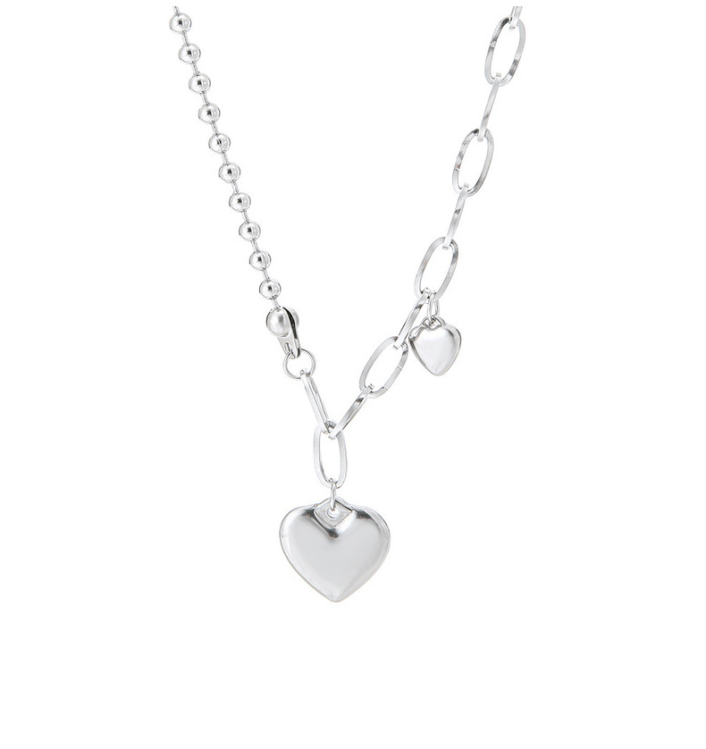 201 Stainless Steel Hip-Hop Polishing Heart Shape Long Necklace display picture 11