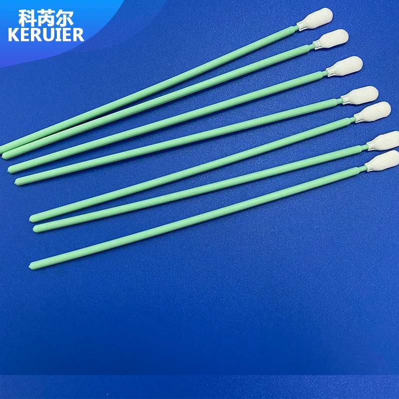 Заводская поставка беспыльной очистки ватный тампон тканевой головки промышленная протирочная палочка PP Green Rod ЖК-экран Чистящая палочка для линз
