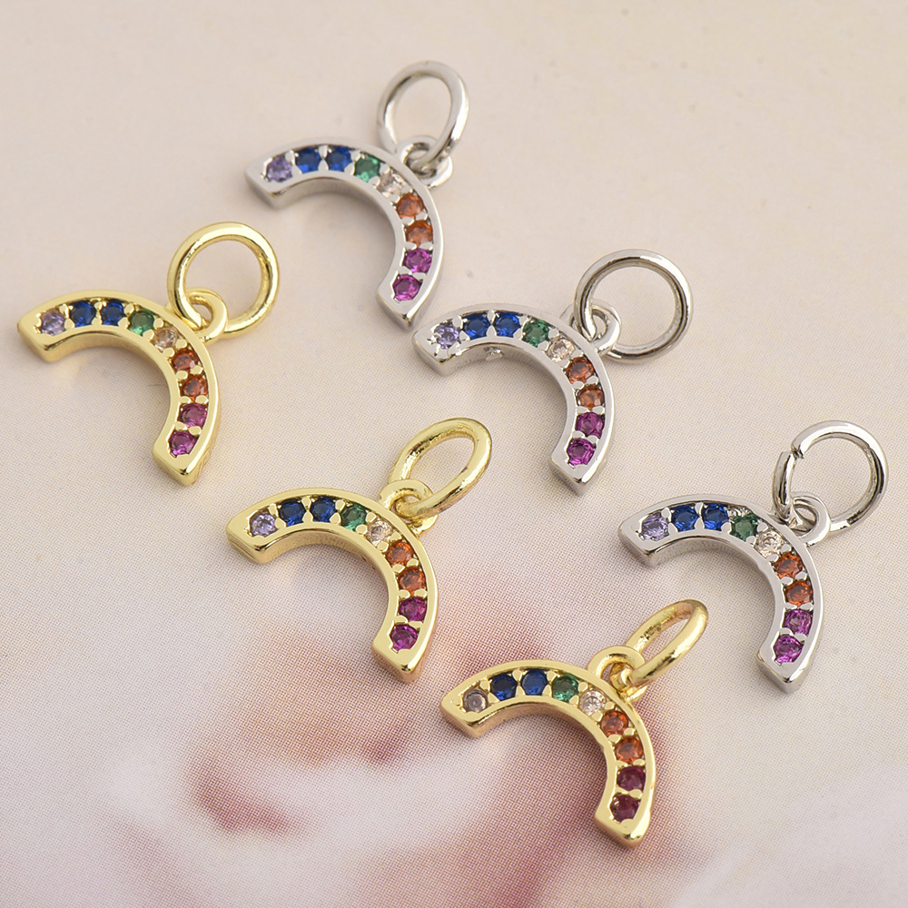 1 Piece Quantity Copper Inlay Color Block Rhinestones Pendant Necklace
