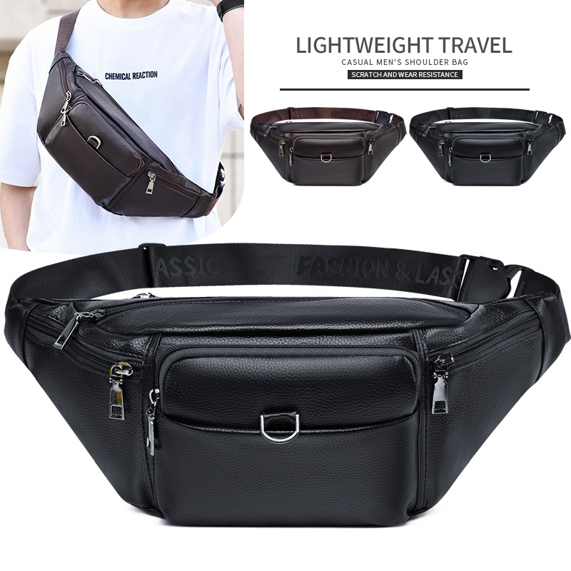 Cross-Border Wholesale New Men's Crossbody Bag, Fashionable Large-Capacity Cycling and Mountaineering Chest Bag, Multi-Functional Mobile Phone Coin Waist