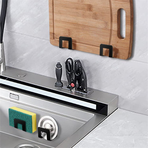 Sponge holder stainless steel kitchen drill-free sink wire brush rag sponge drain rack storage organizer rack cross-border