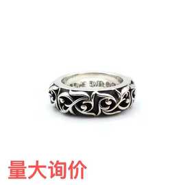 新款个性十字架合金戒指男女情侣潮人复古泰银永恒之藤戒指环