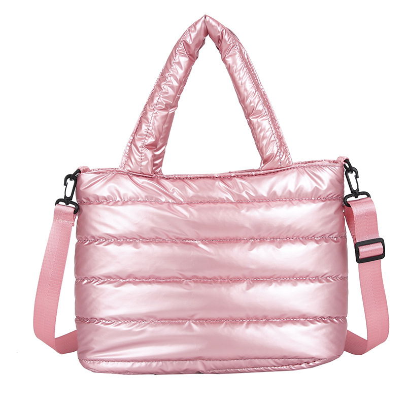 Bolso de algodón para mujer, estilo nuevo transfronterizo, bordado, de algodón espacial, bolso de hombro, bolso cruzado informal brillante y moderno para mujer