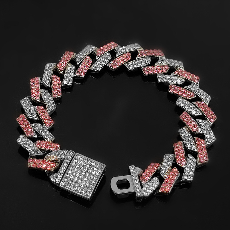 15mm flip farbige kubanische Kette modische und coole Männer voller Diamant_voghion.com