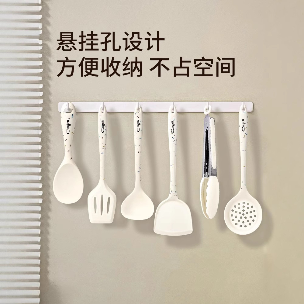 Resistente a altas temperaturas cucharas de gran tamaño no pegajosas platos domésticos sopa de sopa de sopa de mango largo fábrica directa sopa Sheng