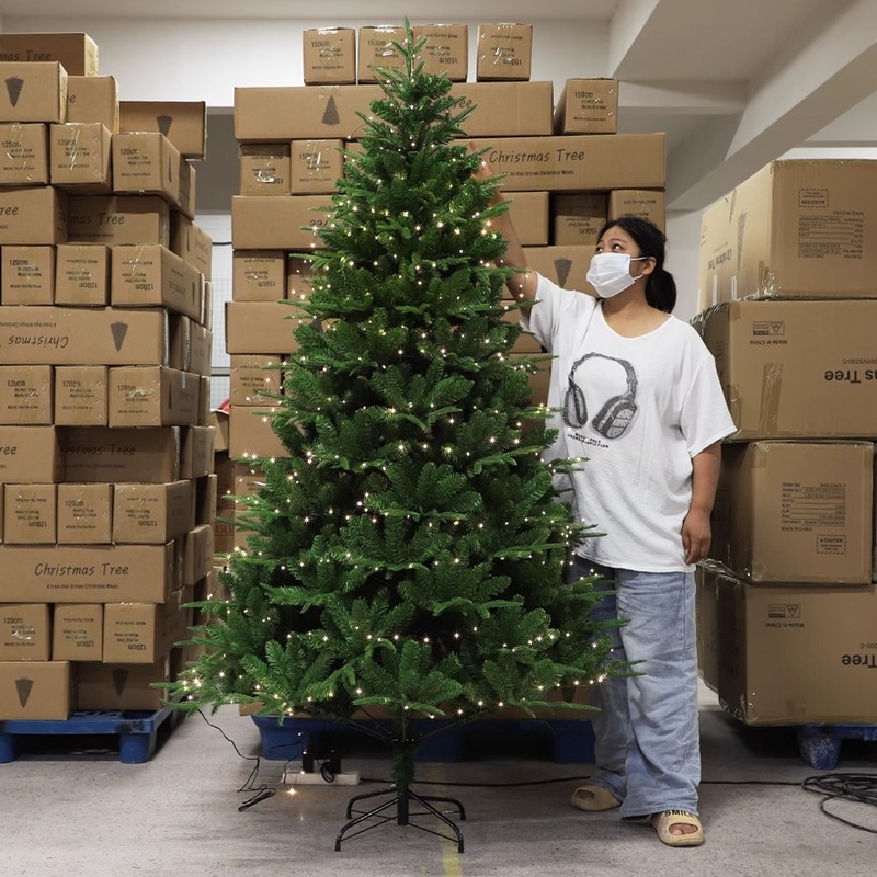 工厂现货加密圣诞树高端局家用发光圣诞节装饰pe混合1.8/2.1m裸树|undefined