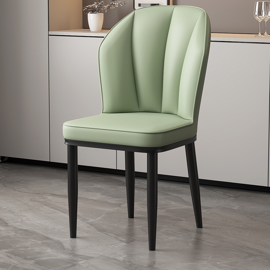 과일 녹색-검정색 다리 [심플 스타일] 빵 의자 업그레이드 및 강화 버전