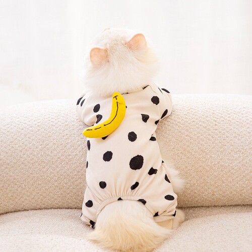 Spring and Autumn Cat Home Clothes Banana Smile Thin Four-Legged Clothes Kittens, Dogs, Medium and Small Dogs Pet Clothes