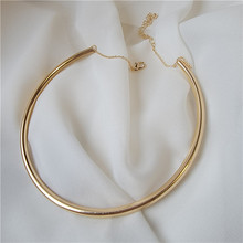 欧美简约气质金属电镀项圈女情侣中性风项链