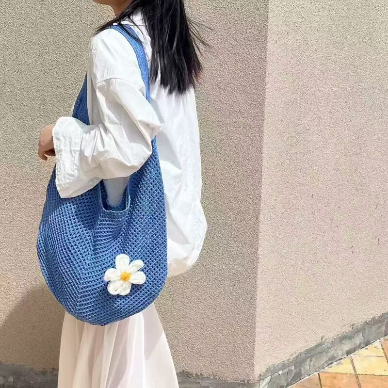 Large-Capacity Bag for Women 2025 New Versatile One-Shoulder Seaside Vacation Beach Bag Woven Straw Commuter Tote Bag