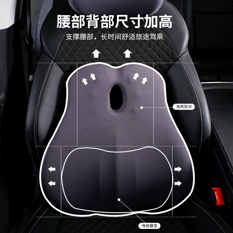 Car Lumbar Support Neck Support Headrest Slow Rebound Memory Foam Seat Cushion Seat Car Driver Driving Rear Lumbar Support Pillow