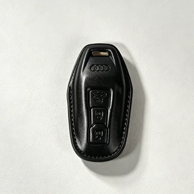 A6L Key Cover, New Model Q5L — Car key bag - e-type-black-leather-case-separate-key-case