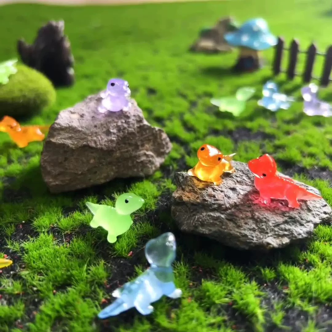 跨境可爱夜光呆萌小蜥蜴微景观园艺小摆件 卡通DIY材料树脂工艺品