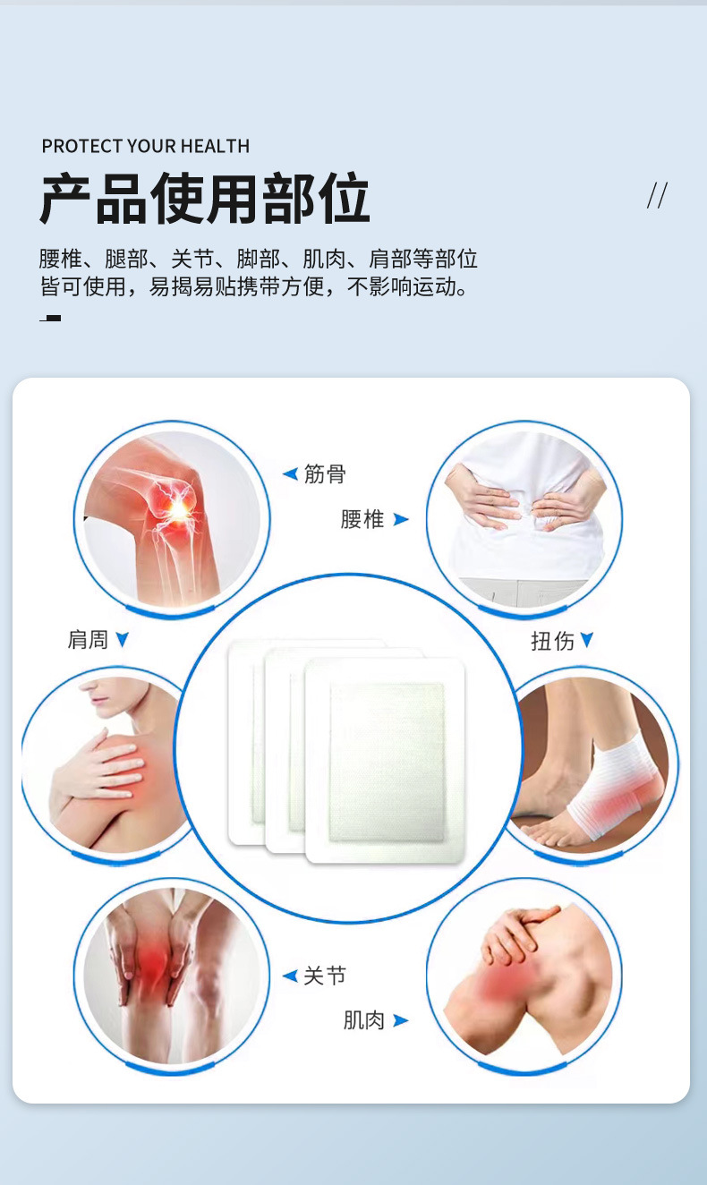 Lao Hei Gao Herbal Warming Patch for Neck Shoulder Knee Lumbar Support 10 Patches Per Box in use