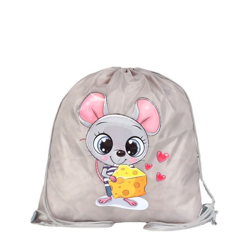 Venta al por mayor bolsa de poliéster impresa logo mochila de viaje bolsa de almacenamiento de cordón de tela Oxford