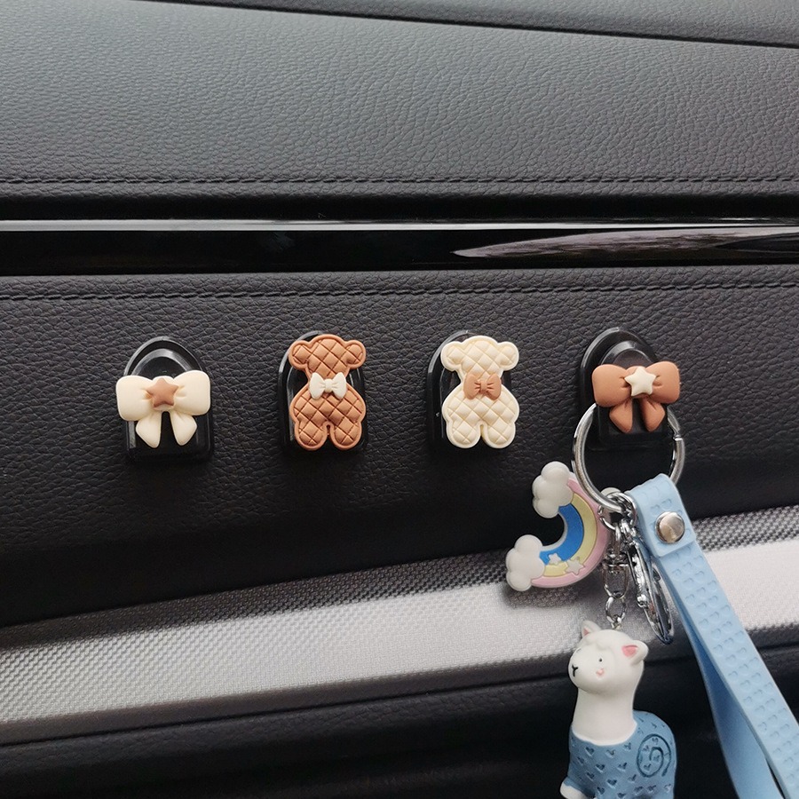 Accesorios para automóviles, ganchos, adhesivos, delanteros, pequeños ganchos, accesorios de decoración lindos, plástico femenino
