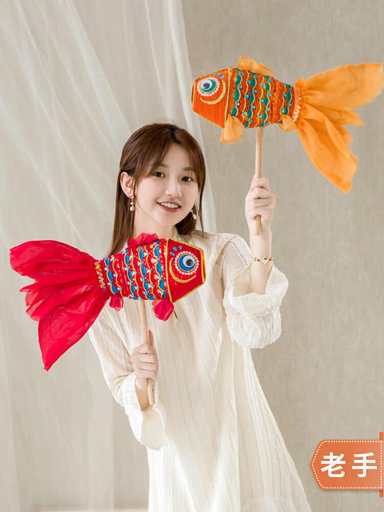 苏苏姐家吉庆鱼灯手工DIY编织钩针玩偶蕾丝线毛线团材料包