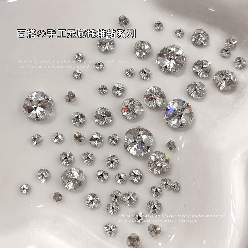 Finished Crystal Pile Drill Ball Nail Art Jewelry Flash Big small size No Bottom Packer Manual Pile Drill Wear Nail Drill Accessories Finished Crystal Pile Drill Ball Nail Art Jewelry Flash Big small size No Bottom Packer Manual Pile Drill Wear Nail Drill Accessories