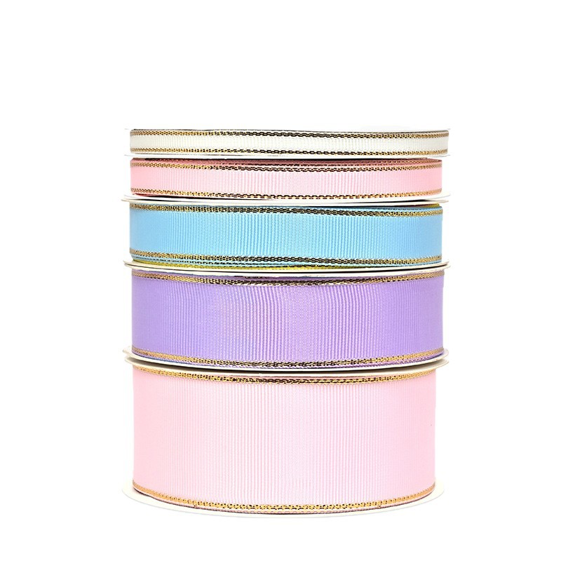 Cinta acanalada con borde dorado de Yao Ming, accesorios para cajas de regalo de pasteles, material base para cinta, cinta acanalada con borde dorado.