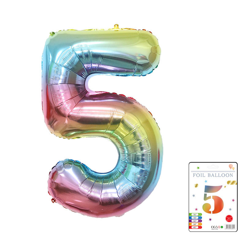 Globo digital de 32 pulgadas, embalaje de tarjeta de papel independiente, versión estadounidense, película de aluminio delgada, embalaje fino, papel de aluminio, globo de cumpleaños