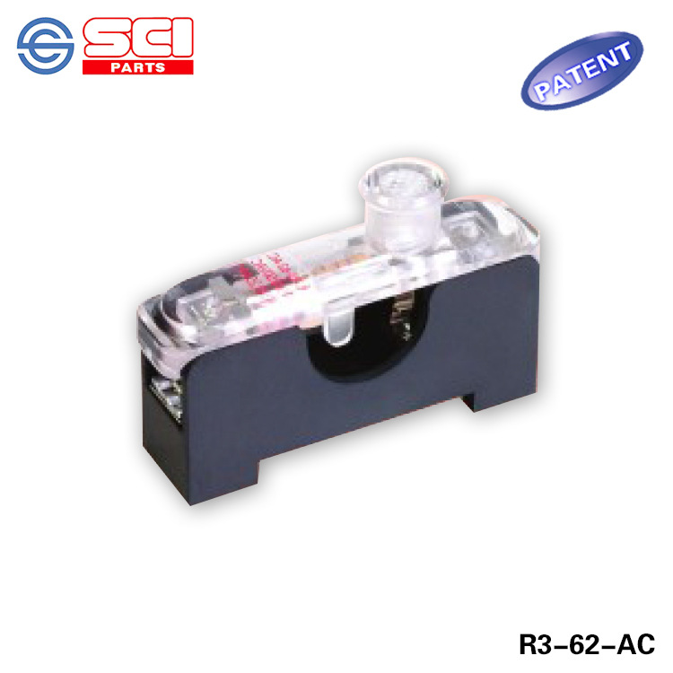 台湾SCI新进导轨式R3-62AC DC保险丝座10A 220V 24V 带指示灯6*30