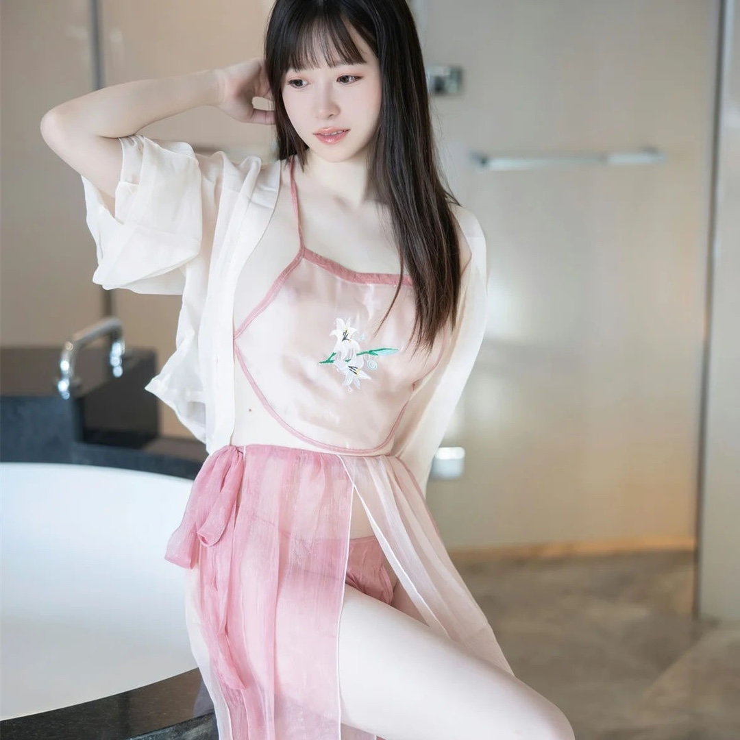 Palace Hanfu Bellyband Nightgown Retro Sweet Cute Ultra-thin Pajamas Sexy Mesh Ancient Uniform Home Clothes — detail image 2