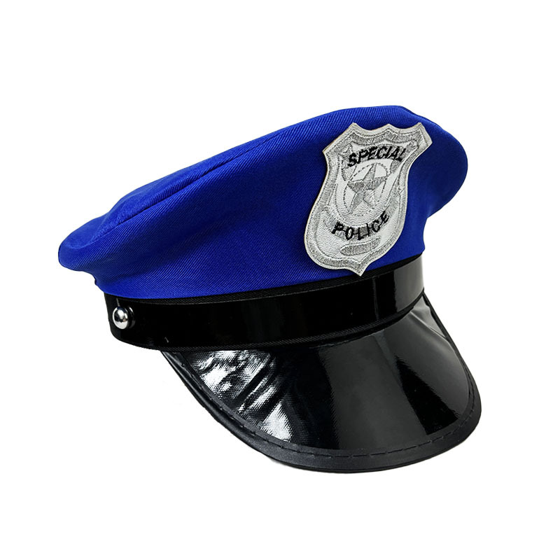 Sombrero de policía europeo y americano de siete colores de Amazon, uniforme sexy, sombrero de fiesta, sombrero de capitán de Halloween, sombrero de policía europeo y americano