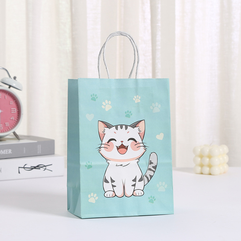 国境を越えた売れ筋小動物猫シリーズキャンディーギフトバッグプリントクラフト紙袋ショッピングバッグ|undefined