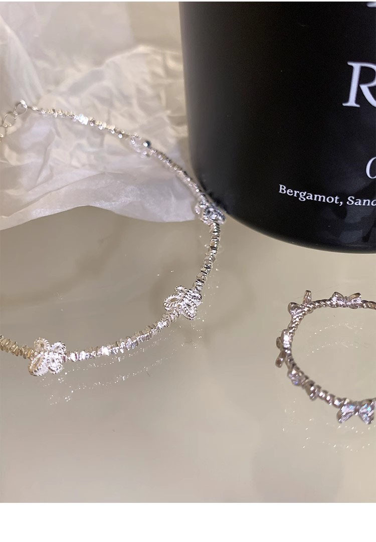 7g Weight Bracelets Classification 925 sterling silver Chain Material 1 Piece Quantity Daily Occasion 925 Sterling Silver Material Butterfly Pattern Women's Gender Beaded, Polishing Design Sweet, IG Style Style 925 Sterling Silver Bracelets Sweet IG Style 12