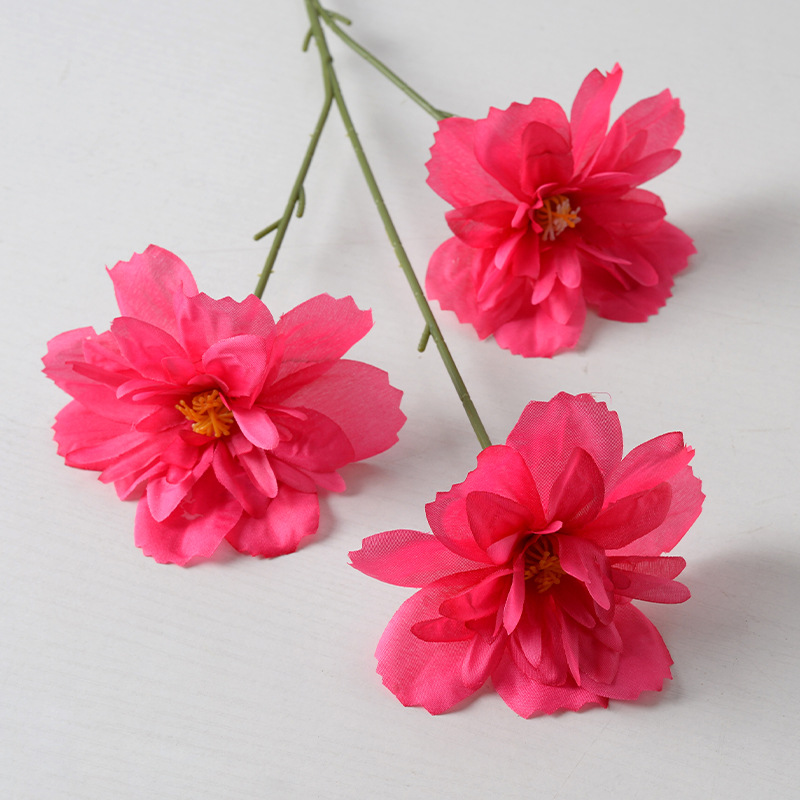 Flor artificial rosa roja naranja flor artificial Rosa flor artificial salón de bodas boda decoración del hogar flor artificial al por mayor