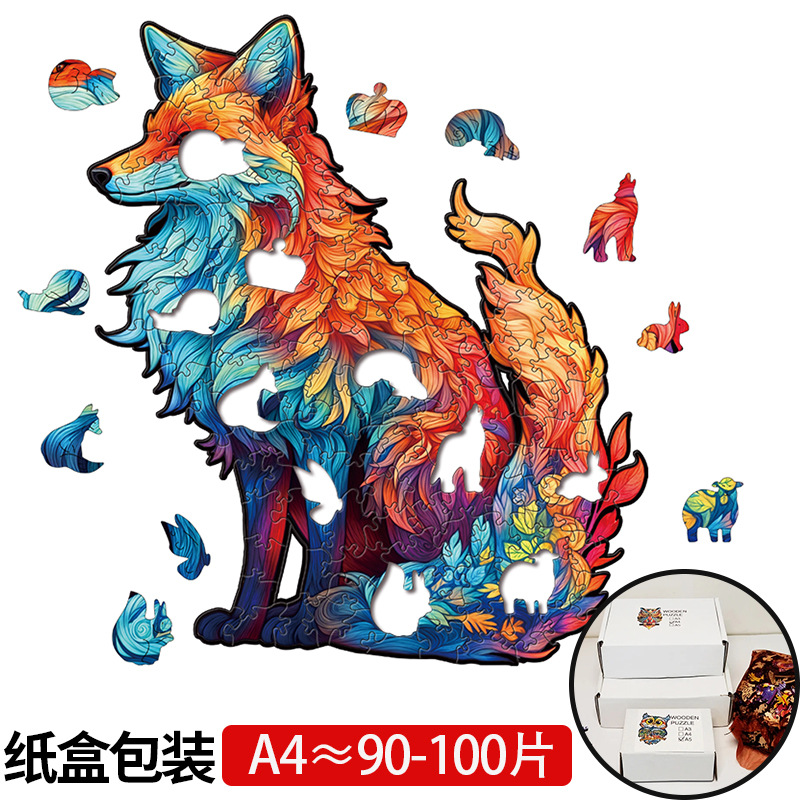  Rompecabezas 3D de madera cortado con láser, diseño de animales, juguete educativo artesanal