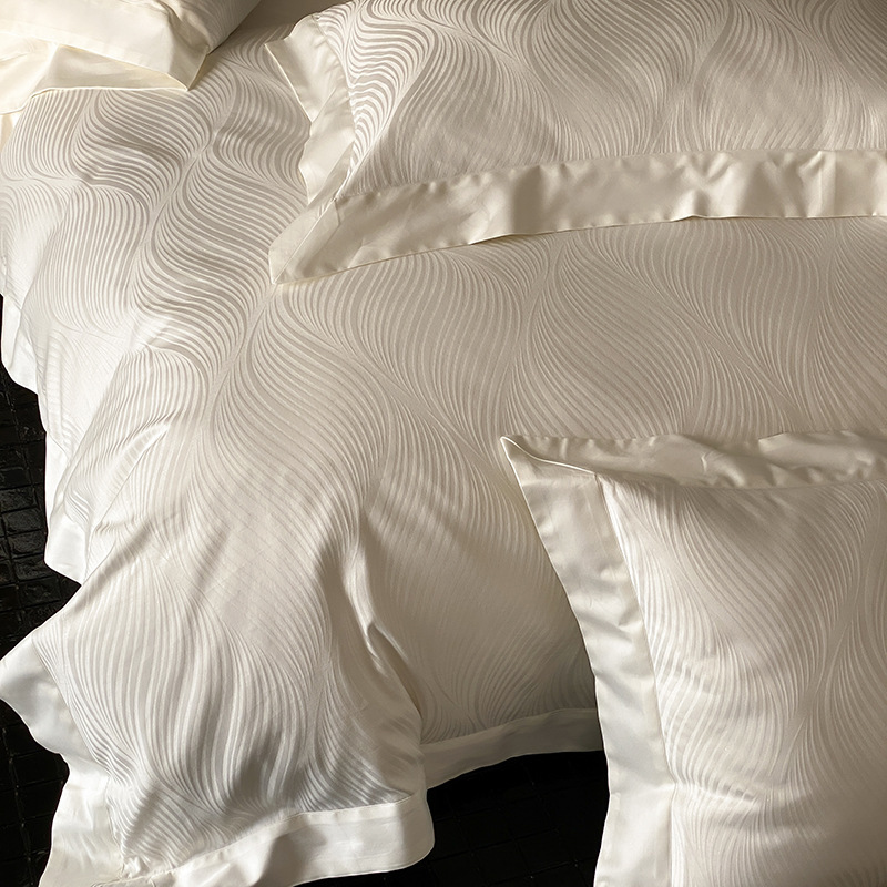 Parure de couette jacquard luxueuse ensemble linge de lit coton_voghion.com