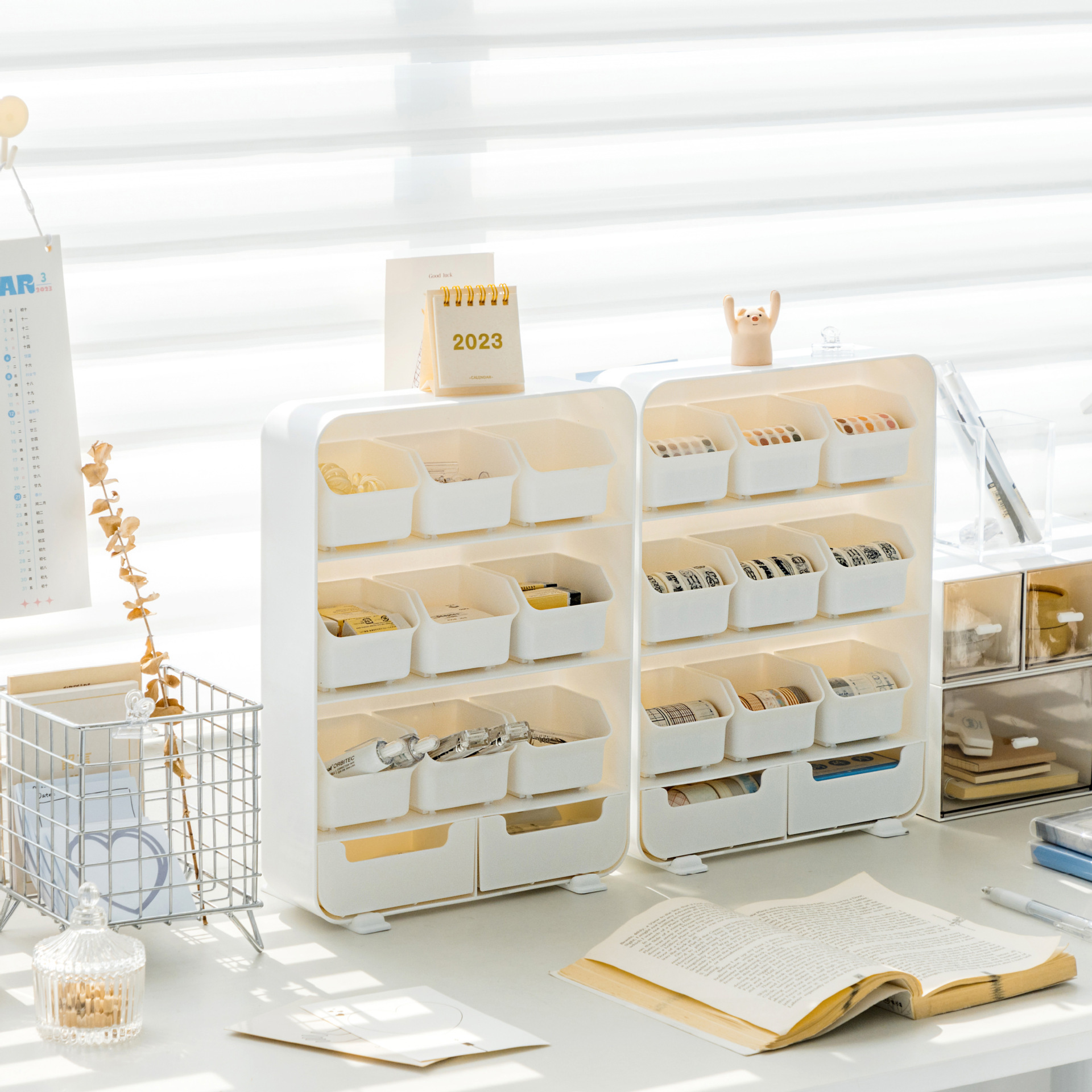 Nueva caja de almacenamiento doge, pegatinas de cuentas manuales de escritorio, estantes de almacenamiento de escombros, estantes de almacenamiento de joyas de escritorio, estantes de almacenamiento de objetos