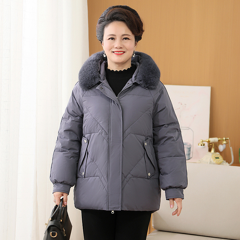 Mother Winter Long Western Style Down Jacket 2023 New Middle-aged Down Jacket Middle-aged Women's Thickened Cotton-padded Jacket Mother Winter Long Western Style Down Jacket 2023 New Middle-aged Down Jacket Middle-aged Women's Thickened Cotton-padded Jacket