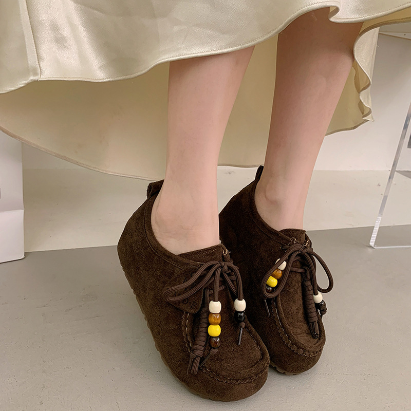 复古全包勃肯鞋女2025夏季新款内增高不累脚博肯单鞋一脚蹬豆豆鞋|undefined