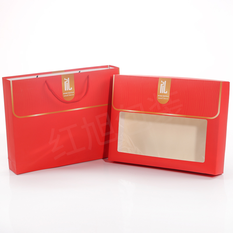 Toallas de baño de tres piezas caja de embalaje vacía caja de regalo de boda caja de regalo portátil de ventana abierta