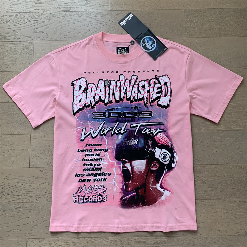 美潮地獄の星insと同じレトロなプリント上着男女のカジュアルなファッション綿の水洗い半袖tシャツ|undefined