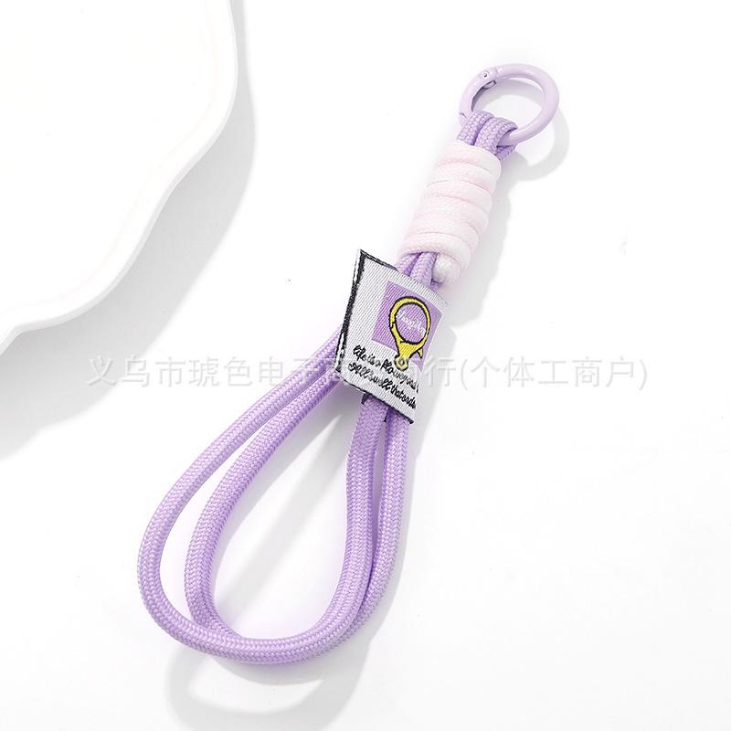 新款拼色挂绳双层织标手机绳水杯绳男女登山扣钥匙扣挂件批发热卖|undefined