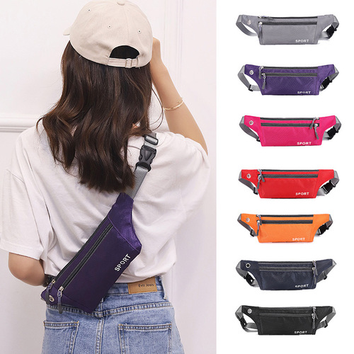 New style close-fitting waist bag Oxford cloth men's and women's mobile phone bag outdoor sports running lightweight waist bag factory